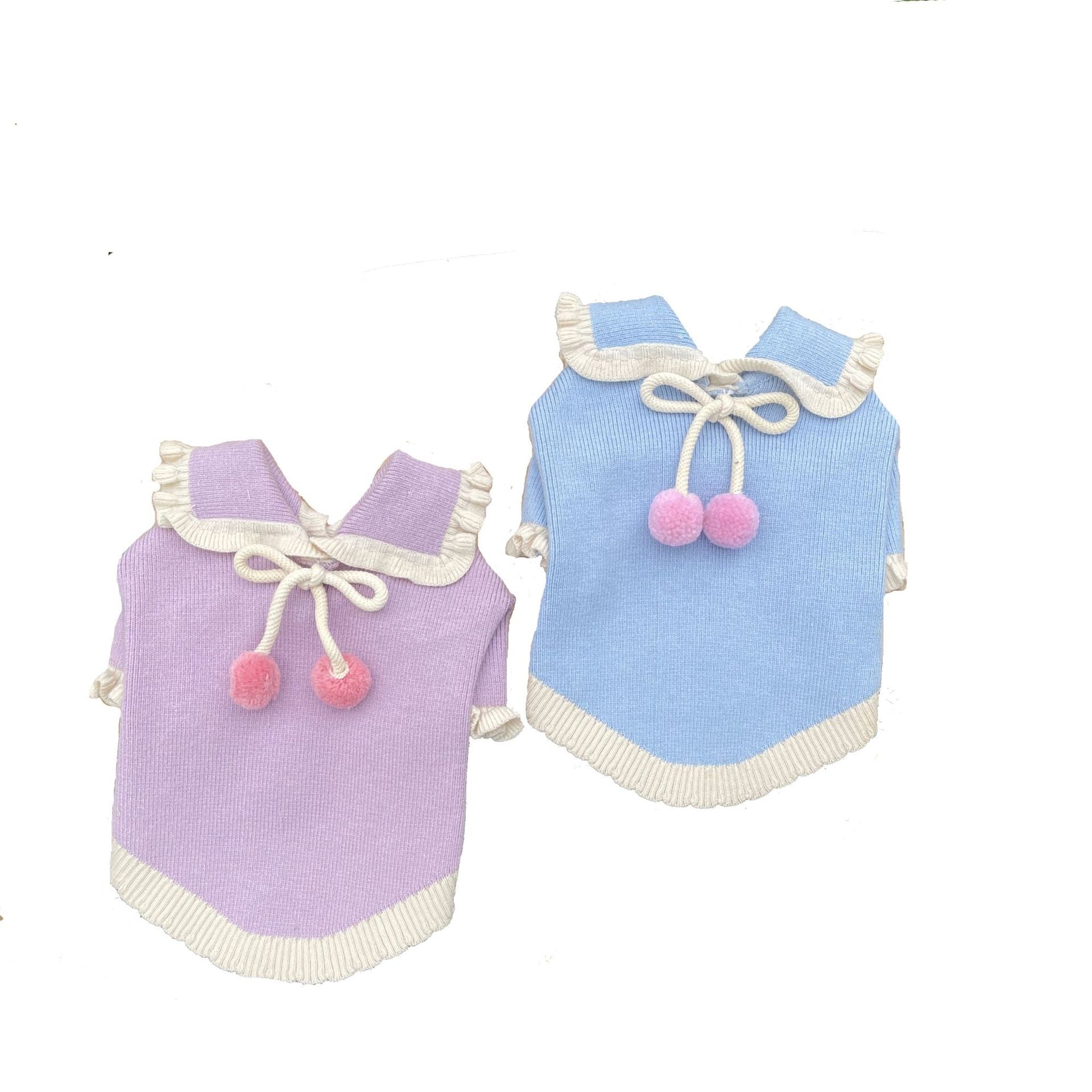 KFX-5063357 Handmade Wool Coat for Dogs - Casual Strawberry Ball Design, Warm Sweater for All Sizes