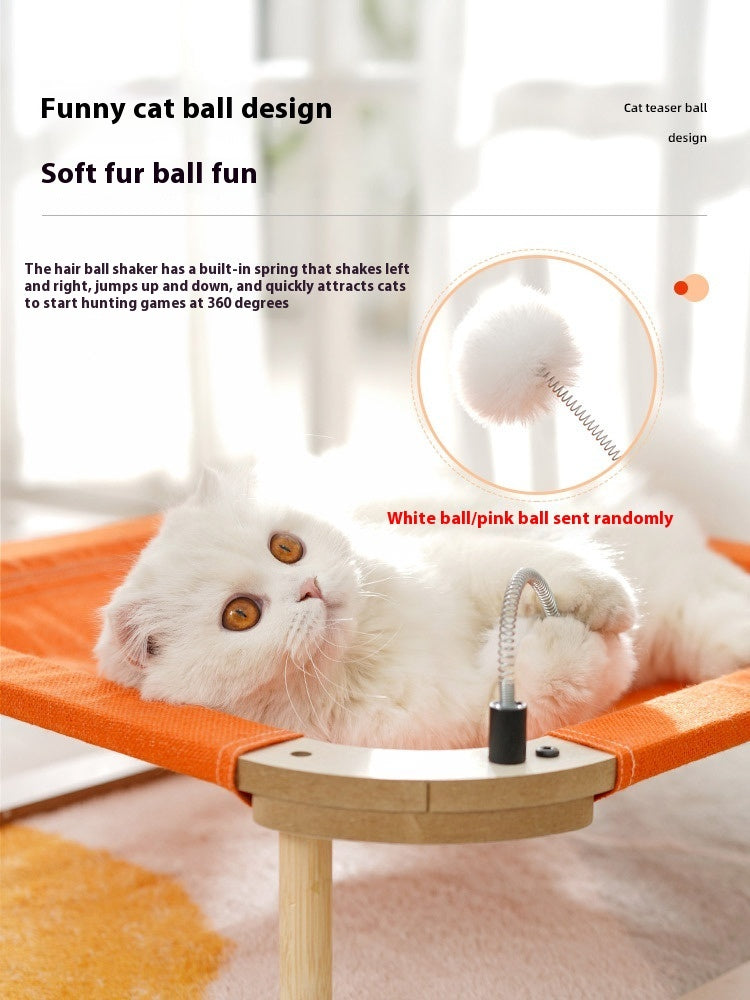 KFX-5067197 Washable Wooden Cat Hammock Bed - Minimalist Design for Cats and Small Dogs