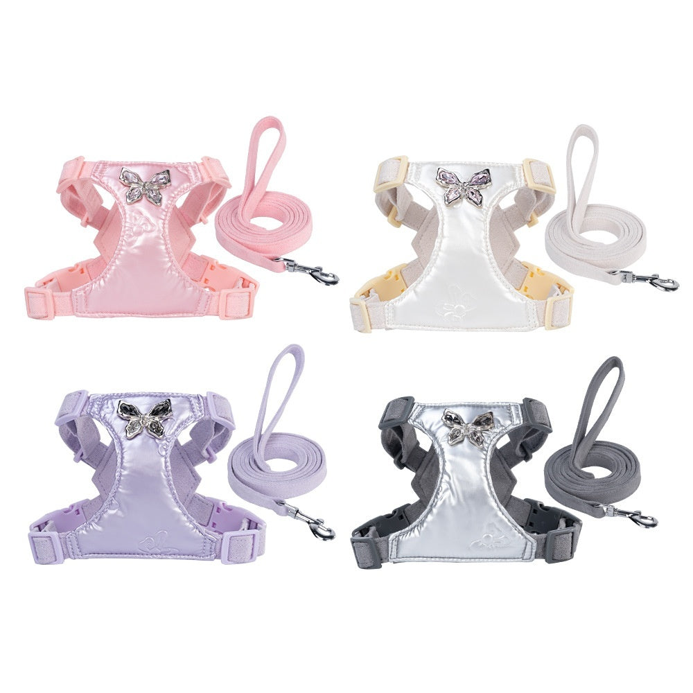 KFX-5071165 Small Dog Chest Strap Harness with Hand-Holding Rope in Multiple Colors