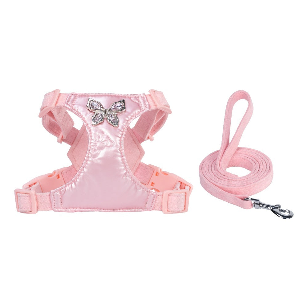 KFX-5071165 Small Dog Chest Strap Harness with Hand-Holding Rope in Multiple Colors