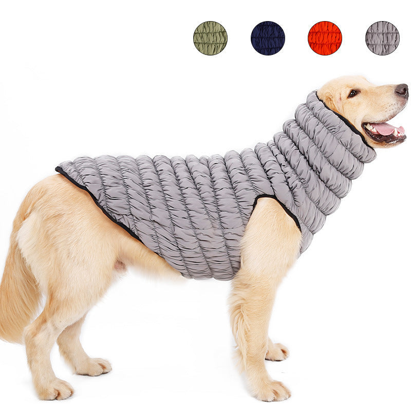 KFX-5072701 Reversible Pet Dog Cotton Vest with D Ring Hole - Casual Stretch Jacket for Autumn and Winter