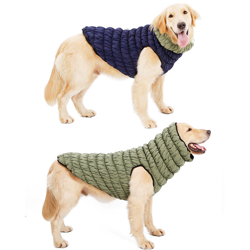 KFX-5072701 Reversible Pet Dog Cotton Vest with D Ring Hole - Casual Stretch Jacket for Autumn and Winter