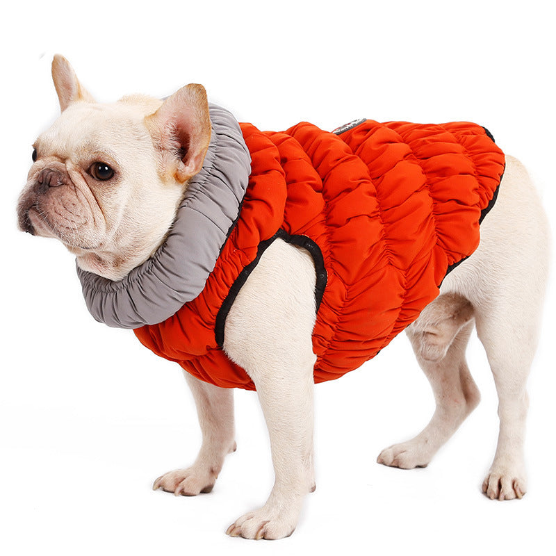 KFX-5072701 Reversible Pet Dog Cotton Vest with D Ring Hole - Casual Stretch Jacket for Autumn and Winter