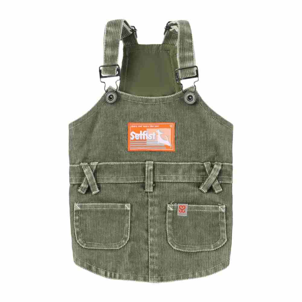 KFX-5074109 Trendy Denim Blue, Rust Red, and Military Green Vest for Dogs with Adjustable Elastic Harness, Sizes 3-5