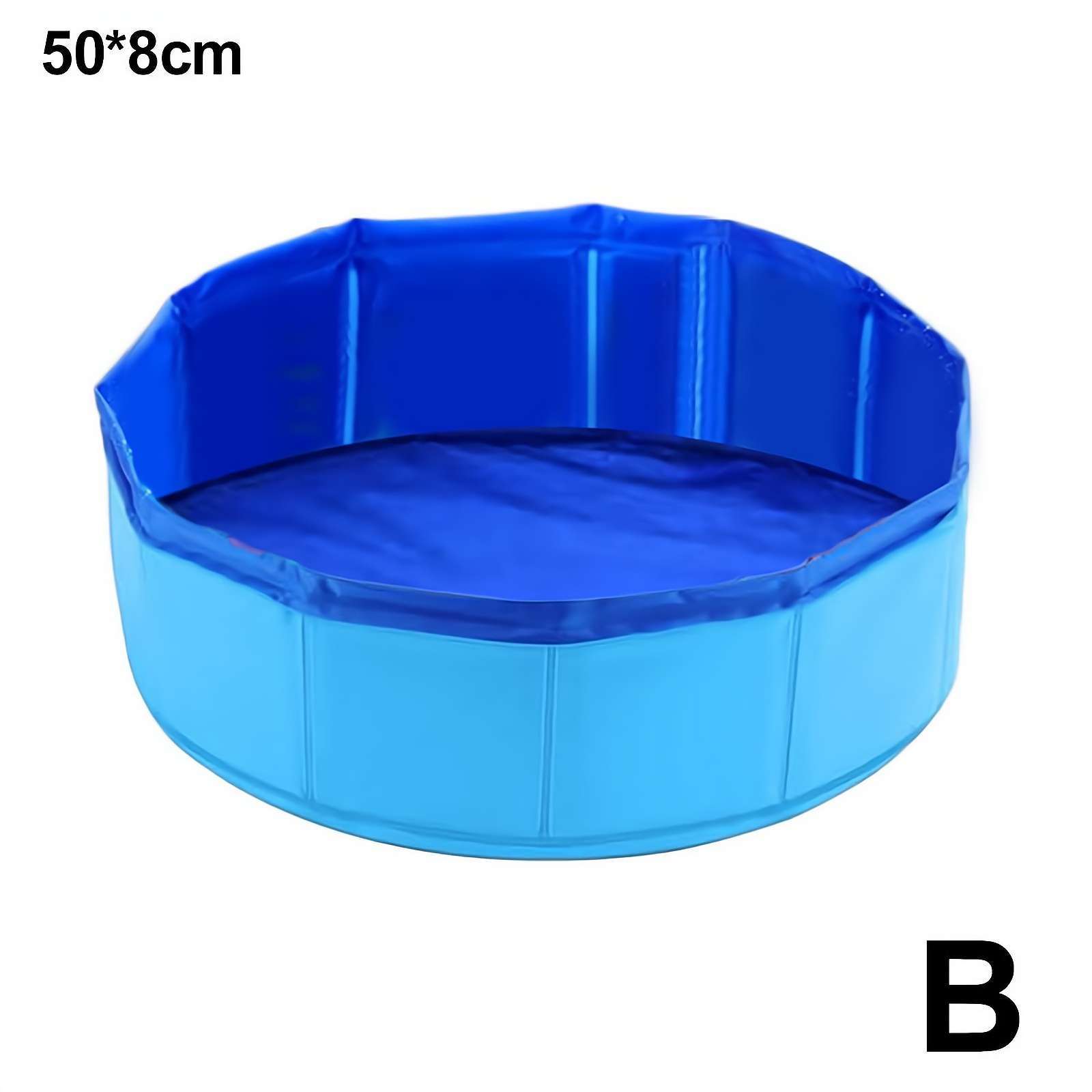 KFX-5075773 Folding Vinyl Pool with 6 Tweak Toys for Dogs - Blue 30x10cm & 50x8cm Options