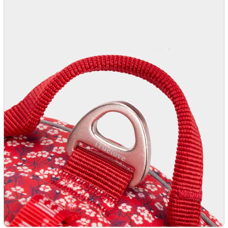 KFX-5078461 Reflective Floral Printed Pet Dog Leash and Chest Harness Set