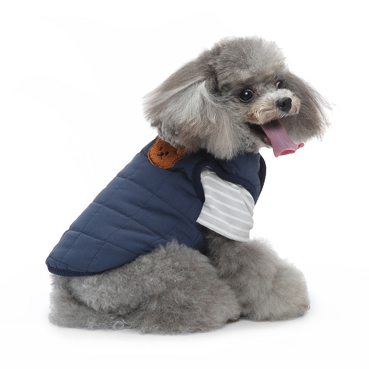 KFX-5078717 Casual Cotton-Padded Dog Jacket with Hand Rope - Available in Orange, Blue, and Army Green