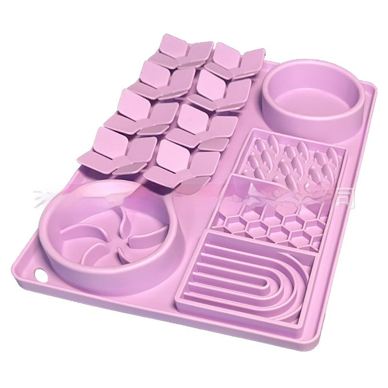 KFX-5080253 Silicone Slow Food Licking Mat with Suction Cup for Dogs - Versatile Pet Tableware