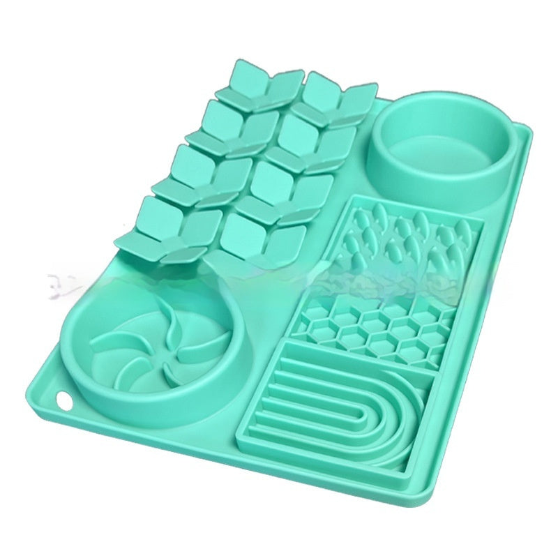 KFX-5080253 Silicone Slow Food Licking Mat with Suction Cup for Dogs - Versatile Pet Tableware
