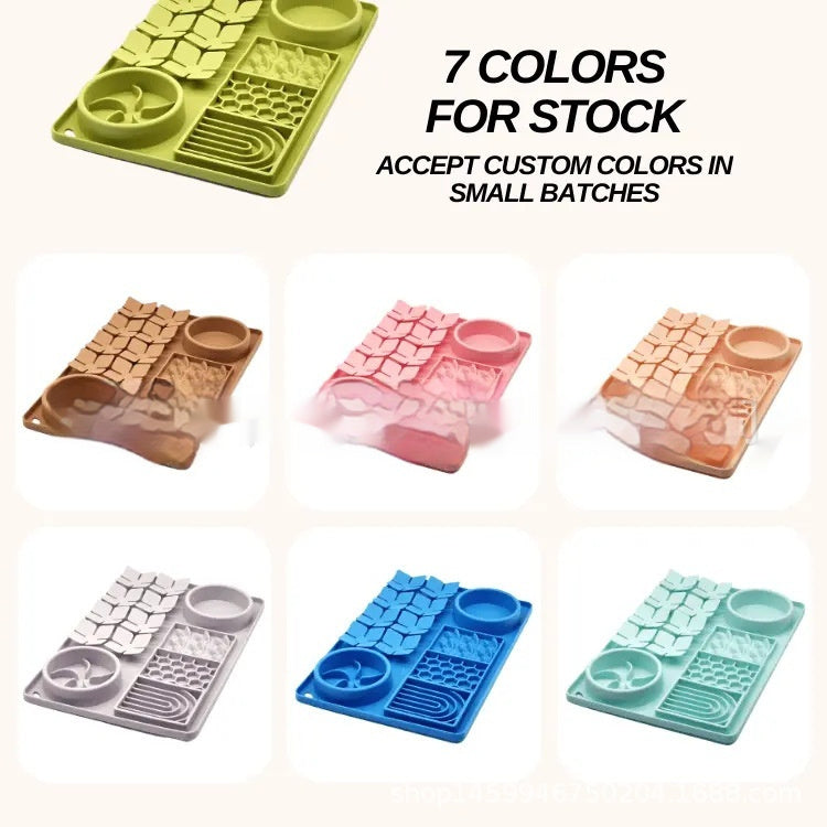 KFX-5080253 Silicone Slow Food Licking Mat with Suction Cup for Dogs - Versatile Pet Tableware