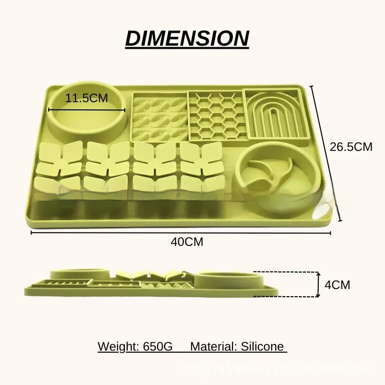 KFX-5080253 Silicone Slow Food Licking Mat with Suction Cup for Dogs - Versatile Pet Tableware