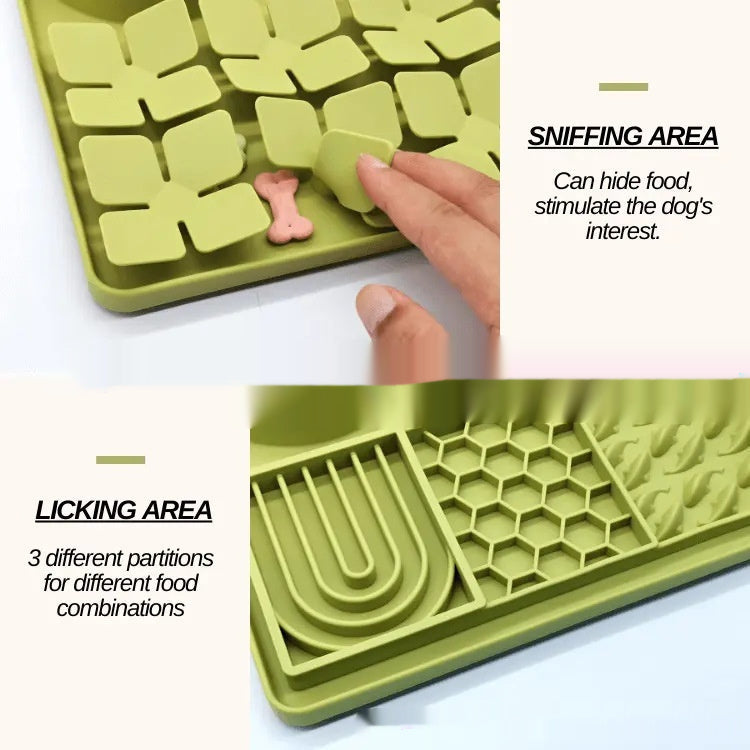KFX-5080253 Silicone Slow Food Licking Mat with Suction Cup for Dogs - Versatile Pet Tableware