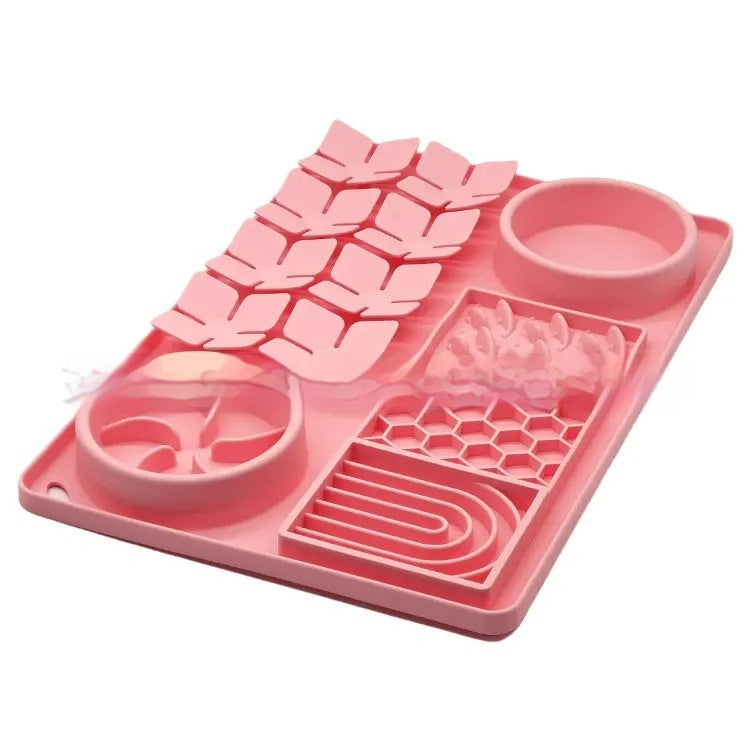 KFX-5080253 Silicone Slow Food Licking Mat with Suction Cup for Dogs - Versatile Pet Tableware