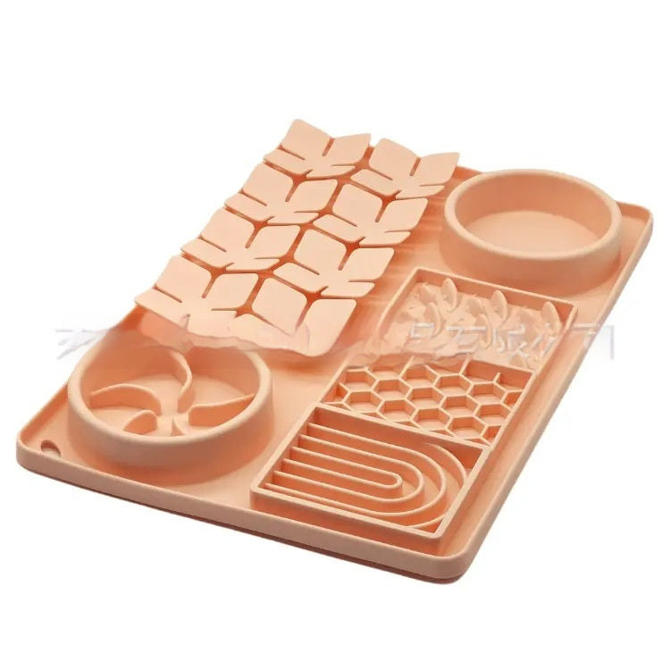 KFX-5080253 Silicone Slow Food Licking Mat with Suction Cup for Dogs - Versatile Pet Tableware