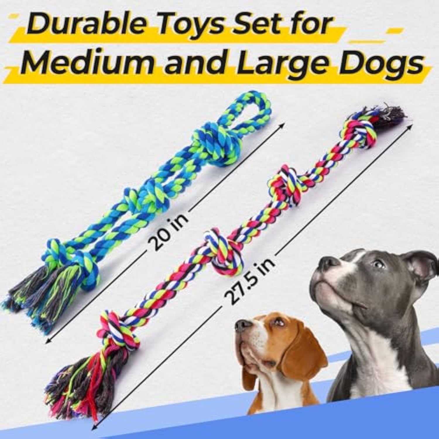KFX-5082685 Durable Cotton Rope Toy for Dogs - Ideal for Tug of War, Chewing, and Interactive Play