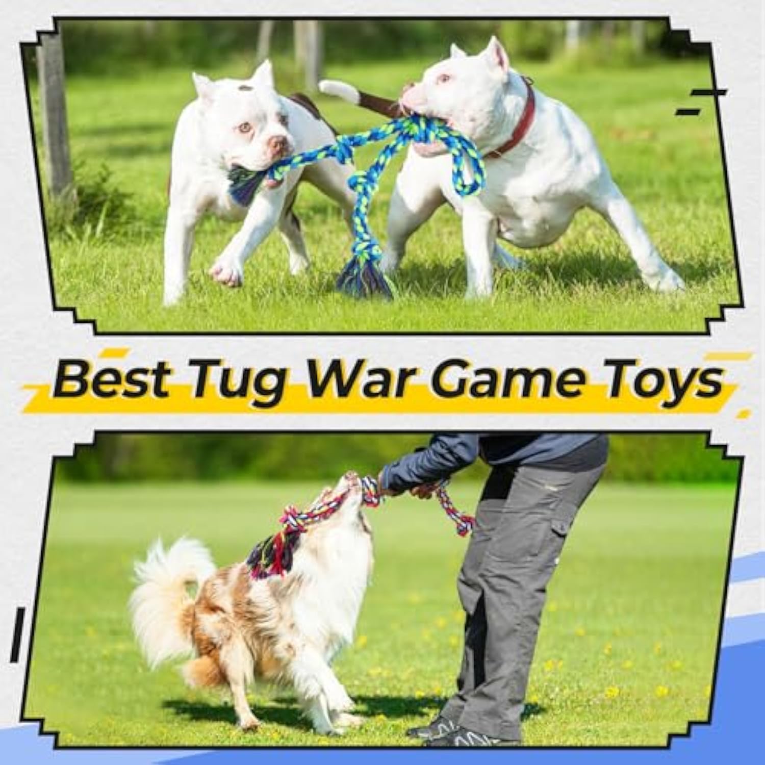 KFX-5082685 Durable Cotton Rope Toy for Dogs - Ideal for Tug of War, Chewing, and Interactive Play