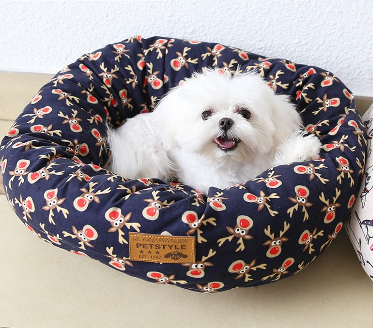 KFX-5084093 Small Square Nest Dog Mat for All Seasons – Cozy Cotton Kennel with Various Patterns
