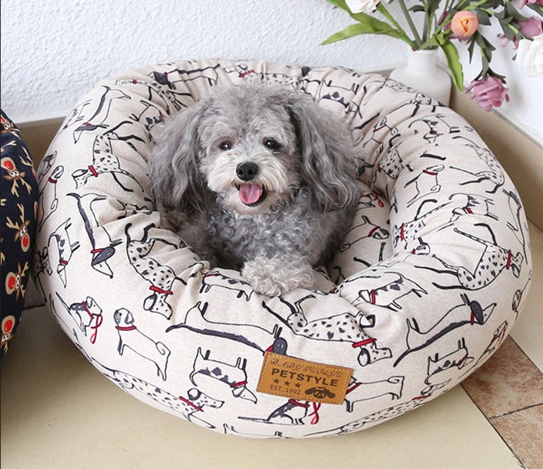 KFX-5084093 Small Square Nest Dog Mat for All Seasons – Cozy Cotton Kennel with Various Patterns