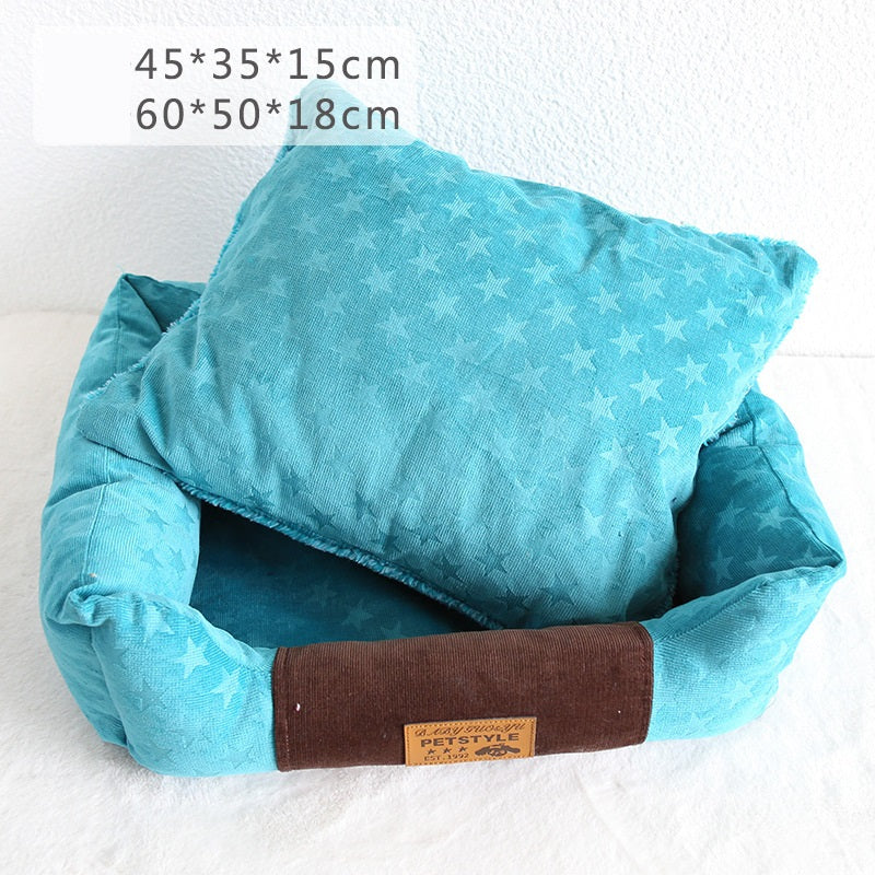 KFX-5084093 Small Square Nest Dog Mat for All Seasons – Cozy Cotton Kennel with Various Patterns