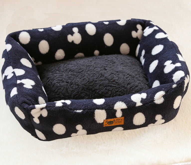 KFX-5084093 Small Square Nest Dog Mat for All Seasons – Cozy Cotton Kennel with Various Patterns
