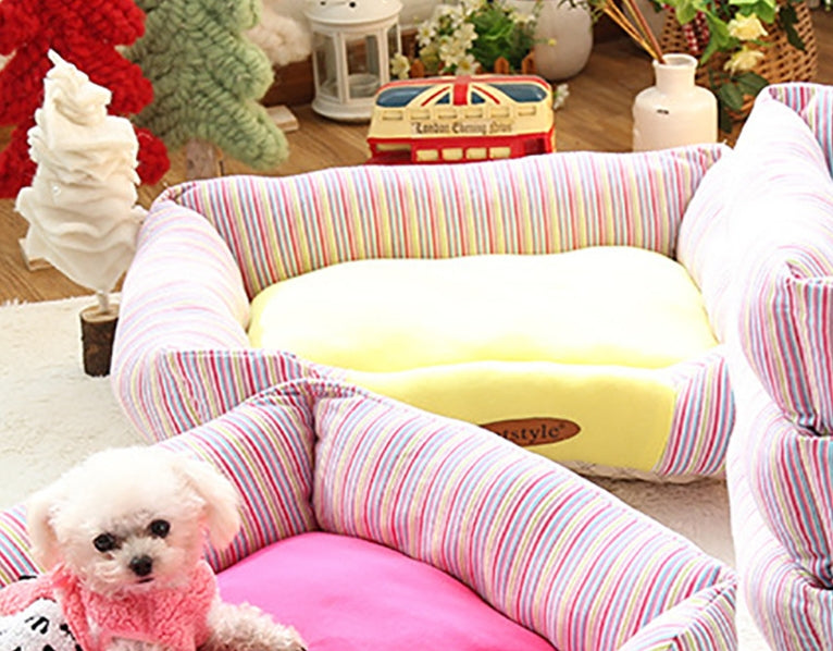 KFX-5084093 Small Square Nest Dog Mat for All Seasons – Cozy Cotton Kennel with Various Patterns