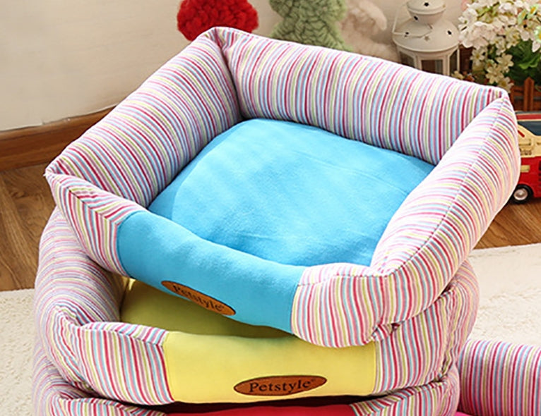 KFX-5084093 Small Square Nest Dog Mat for All Seasons – Cozy Cotton Kennel with Various Patterns
