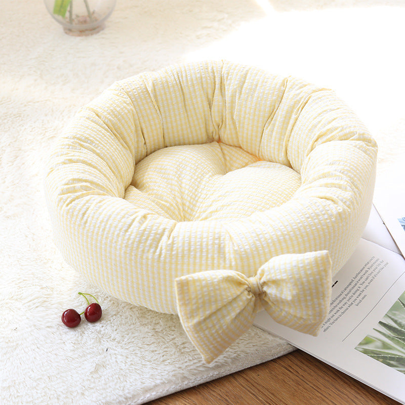 KFX-5084093 Small Square Nest Dog Mat for All Seasons – Cozy Cotton Kennel with Various Patterns