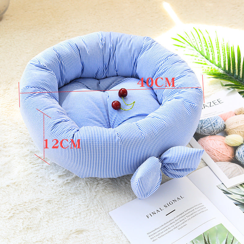 KFX-5084093 Small Square Nest Dog Mat for All Seasons – Cozy Cotton Kennel with Various Patterns