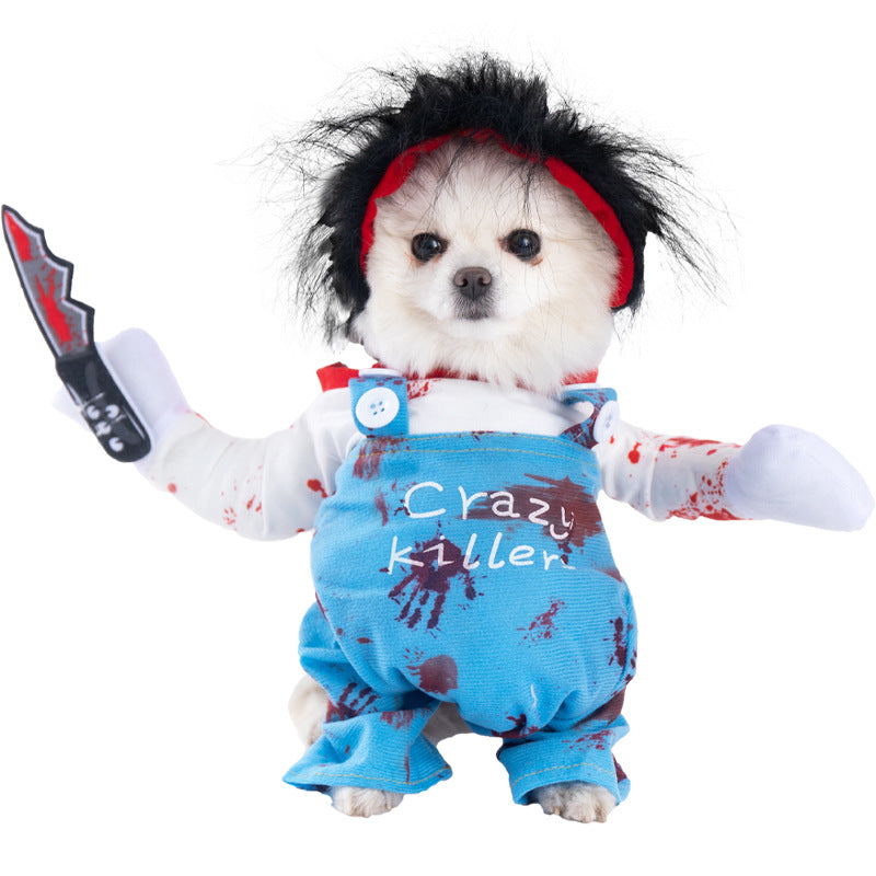KFX-5084605 Creative Halloween Dog Costume - Funny Transformation Outfit for Pets in Various Sizes