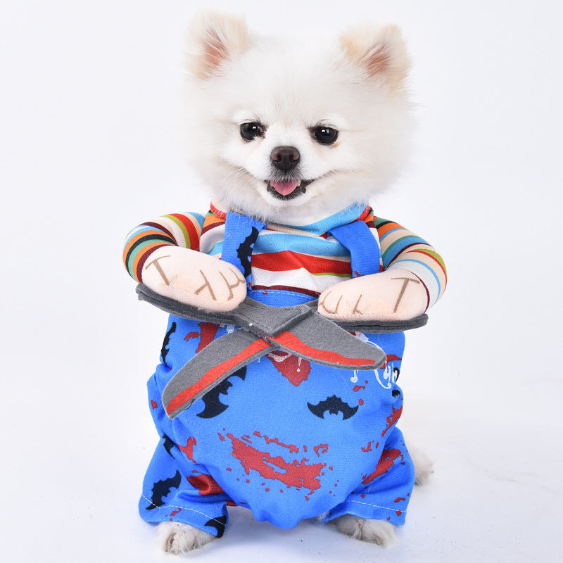 KFX-5084605 Creative Halloween Dog Costume - Funny Transformation Outfit for Pets in Various Sizes