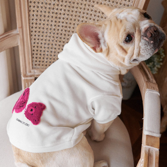 KFX-5085117 Parent-Child Winter Bear Sweater in Coral Fleece for Dogs