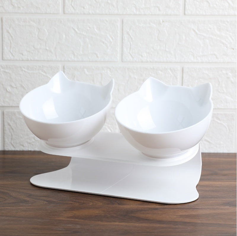 KFX-5086013 Tilted Raised Cat Bowls - Double and Single Options in Various Colors