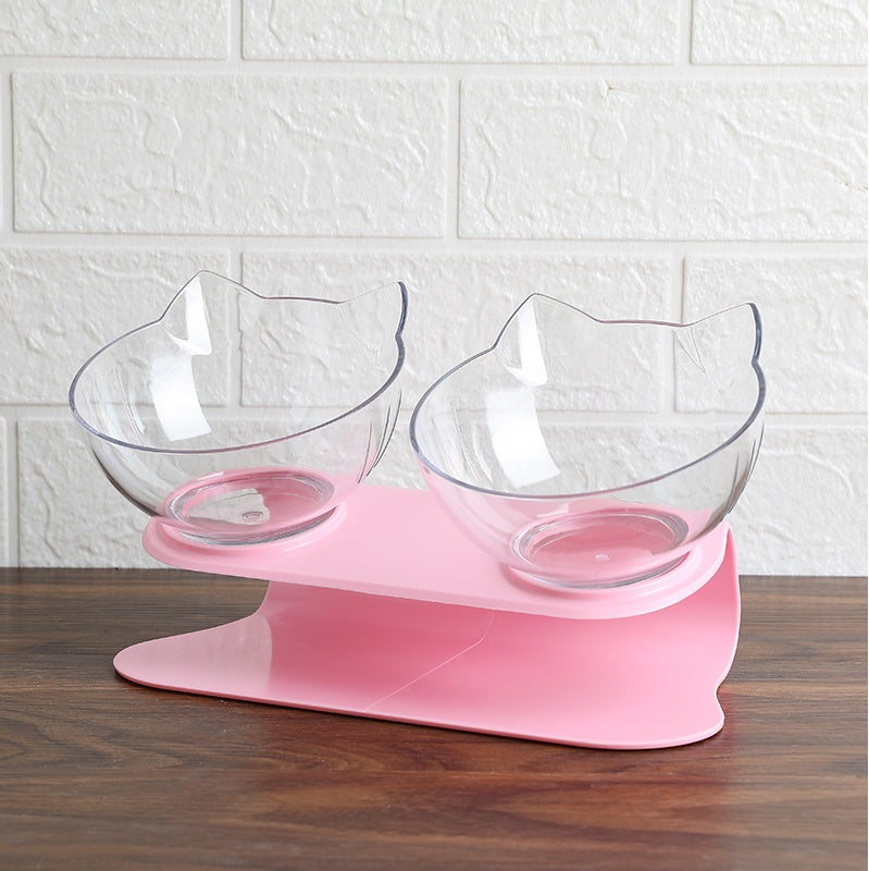 KFX-5086013 Tilted Raised Cat Bowls - Double and Single Options in Various Colors