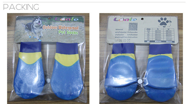 KFX-5086653 Waterproof Nonslip Dog Booties with Rubber Sole - 4PCS Pet Paw Protectors for Outdoor Activities