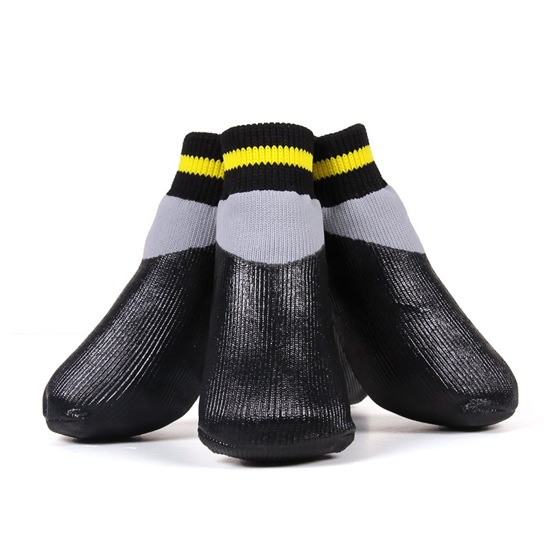 KFX-5086653 Waterproof Nonslip Dog Booties with Rubber Sole - 4PCS Pet Paw Protectors for Outdoor Activities