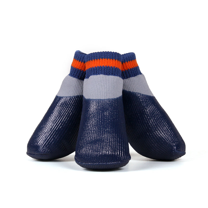 KFX-5086653 Waterproof Nonslip Dog Booties with Rubber Sole - 4PCS Pet Paw Protectors for Outdoor Activities