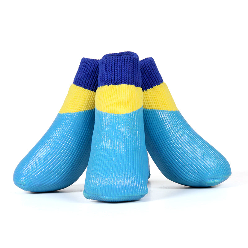 KFX-5086653 Waterproof Nonslip Dog Booties with Rubber Sole - 4PCS Pet Paw Protectors for Outdoor Activities