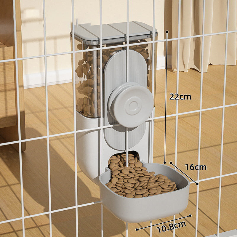 KFX-5087293 Hanging Automatic Pet Food and Water Dispenser Set for Small Animals - Gravity Feeder and Waterer for Cages