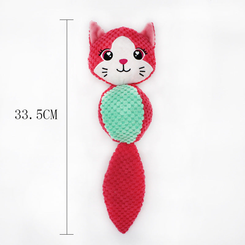 KFX-5089469 Plush Chew Toy for Dogs - Cute Rabbit, Squirrel, Fox & Raccoon Designs