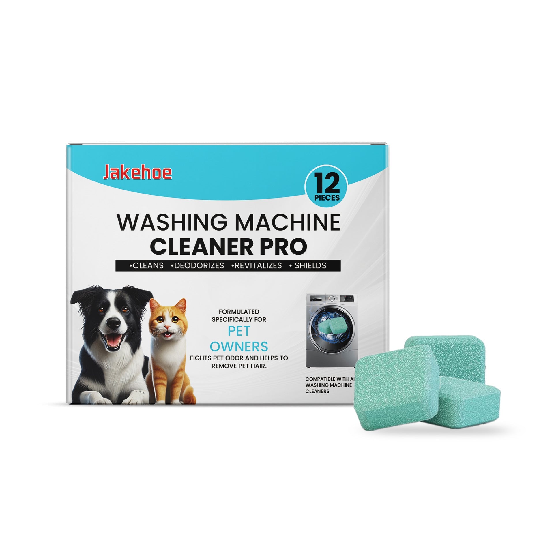 KFX-5089981 Washing Machine Cleaning Tablets for Stain Removal and Descaling, 12 Pack