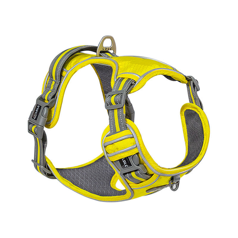 KFX-5090365 Explosion-Proof Nylon Pet Chest and Back Harness with Shock Absorption and Night Vision Reflective Features