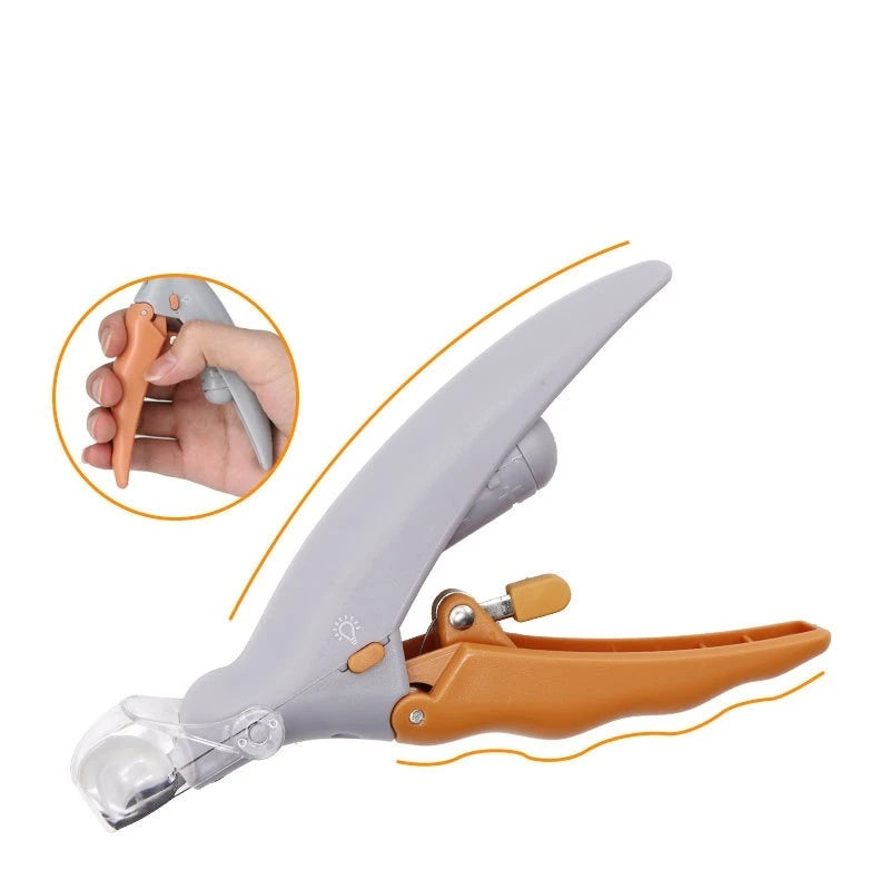 KFX-5093053 LED Light Pet Nail Clipper with Magnifier - Multi-Function Grooming Tool for Dogs and Cats