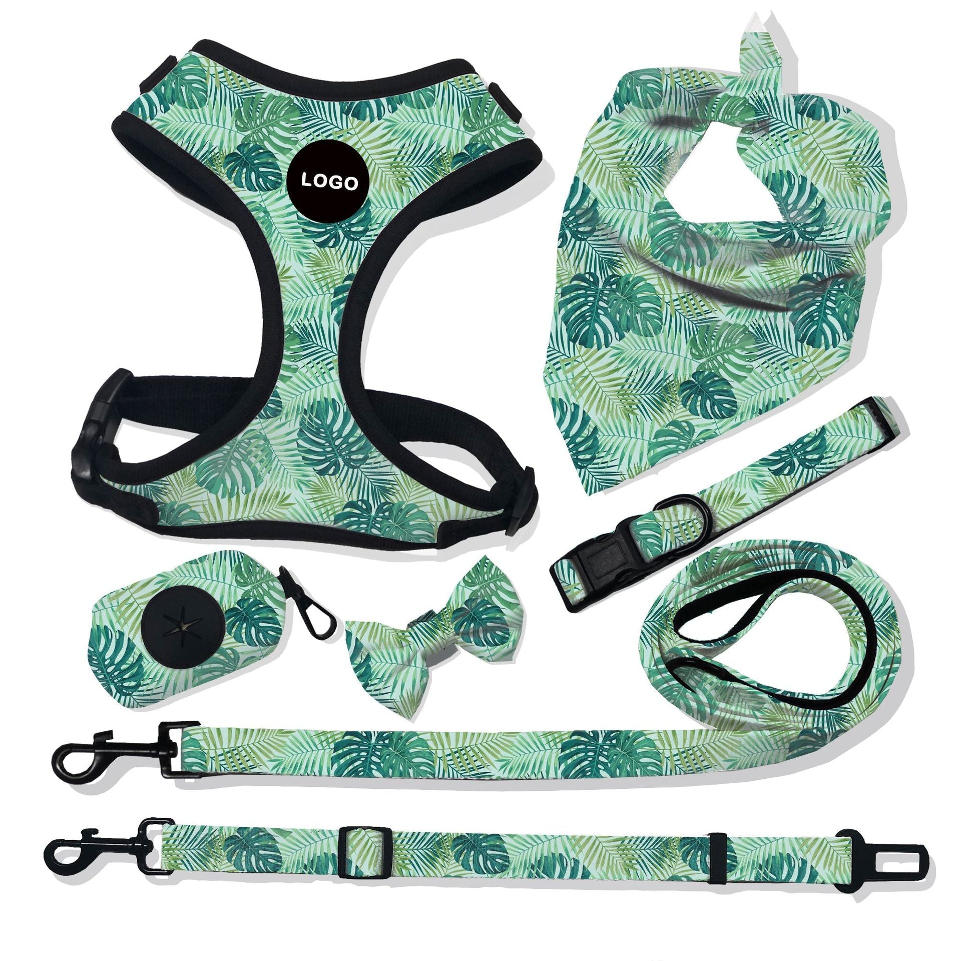 KFX-5094845 Stylish Breathable Dog Harness and Leash Set with Adjustable Fit