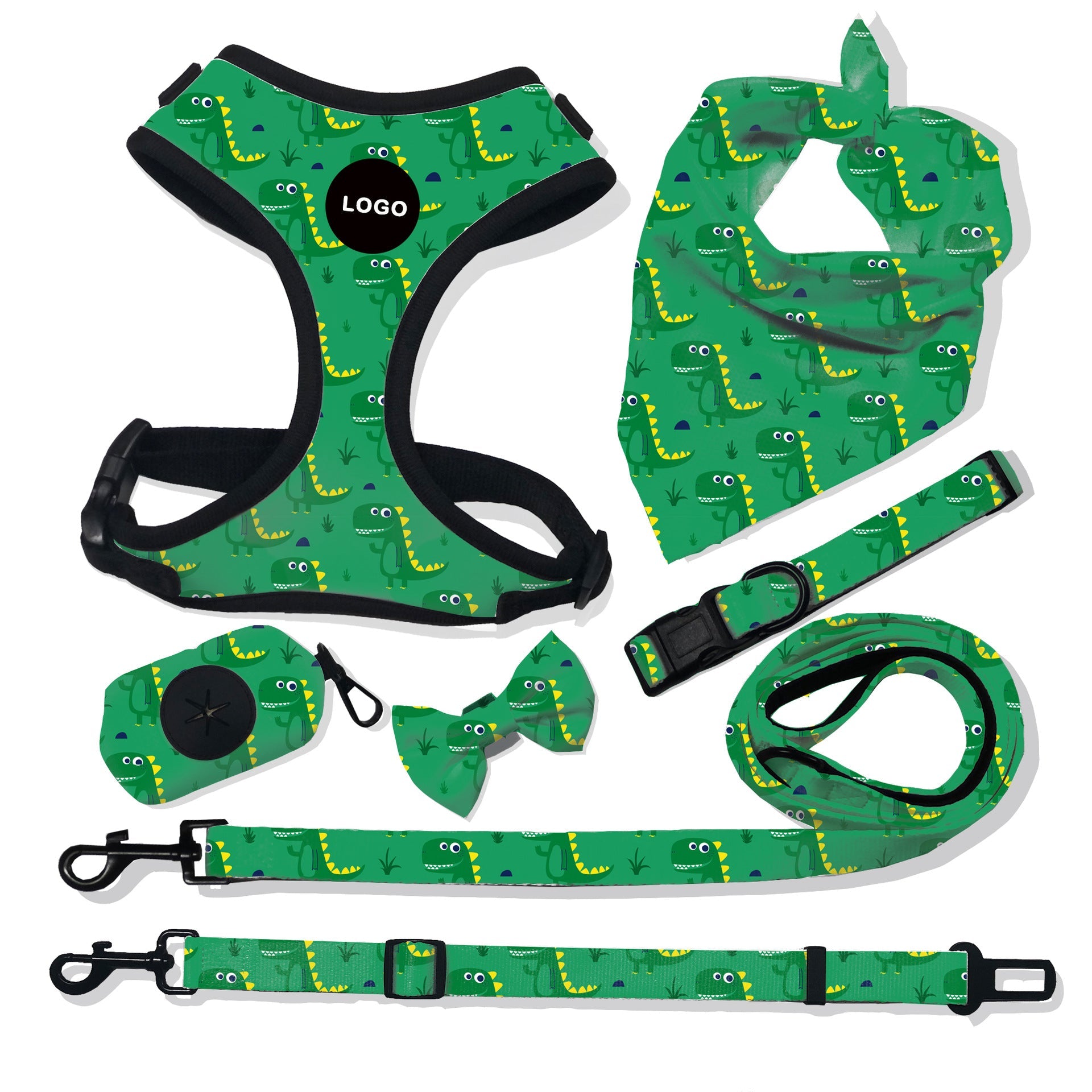 KFX-5094845 Stylish Breathable Dog Harness and Leash Set with Adjustable Fit