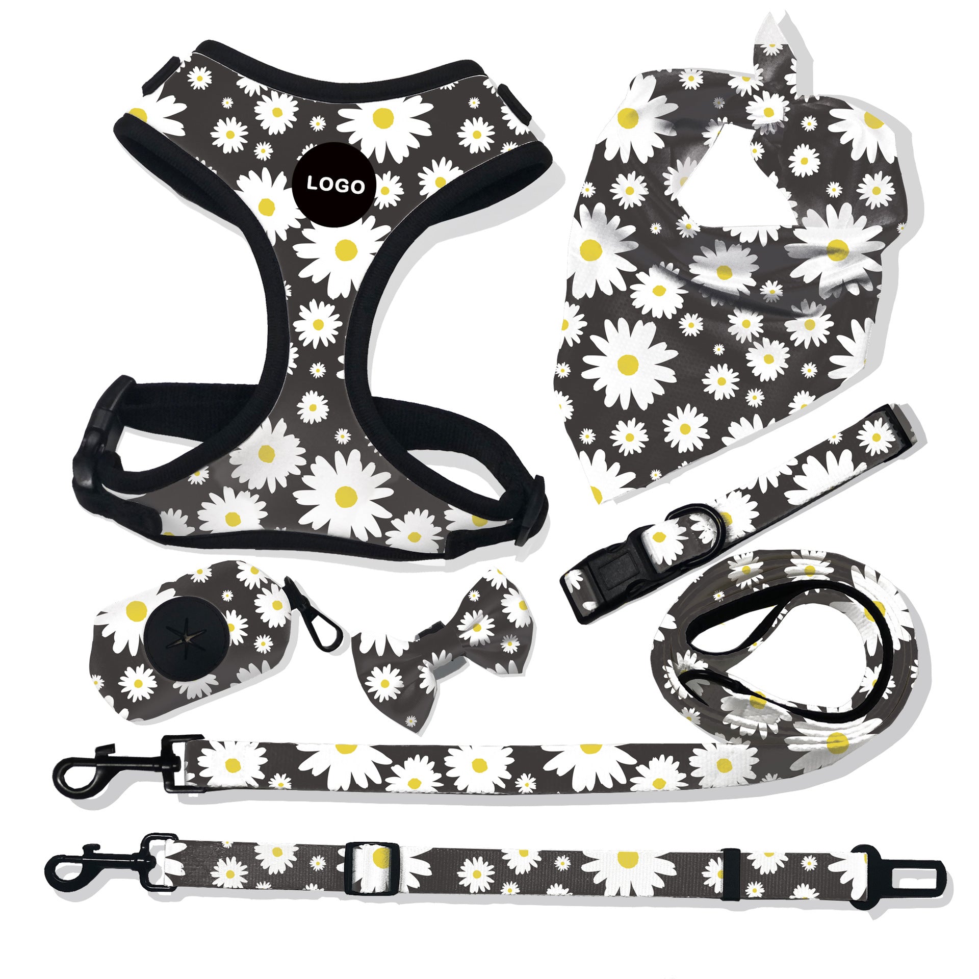 KFX-5094845 Stylish Breathable Dog Harness and Leash Set with Adjustable Fit
