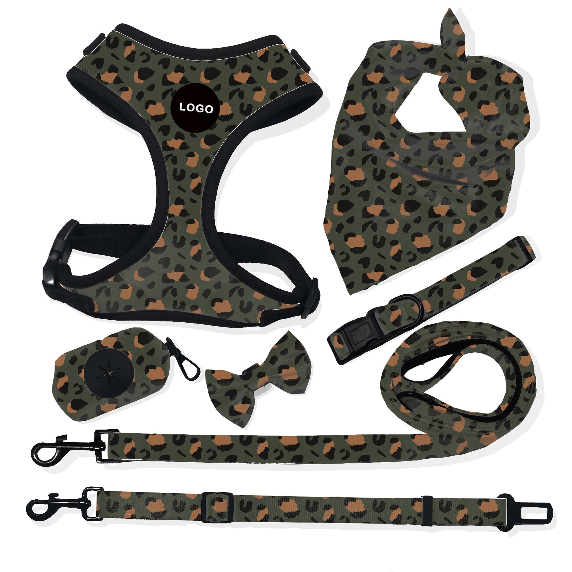 KFX-5094845 Stylish Breathable Dog Harness and Leash Set with Adjustable Fit
