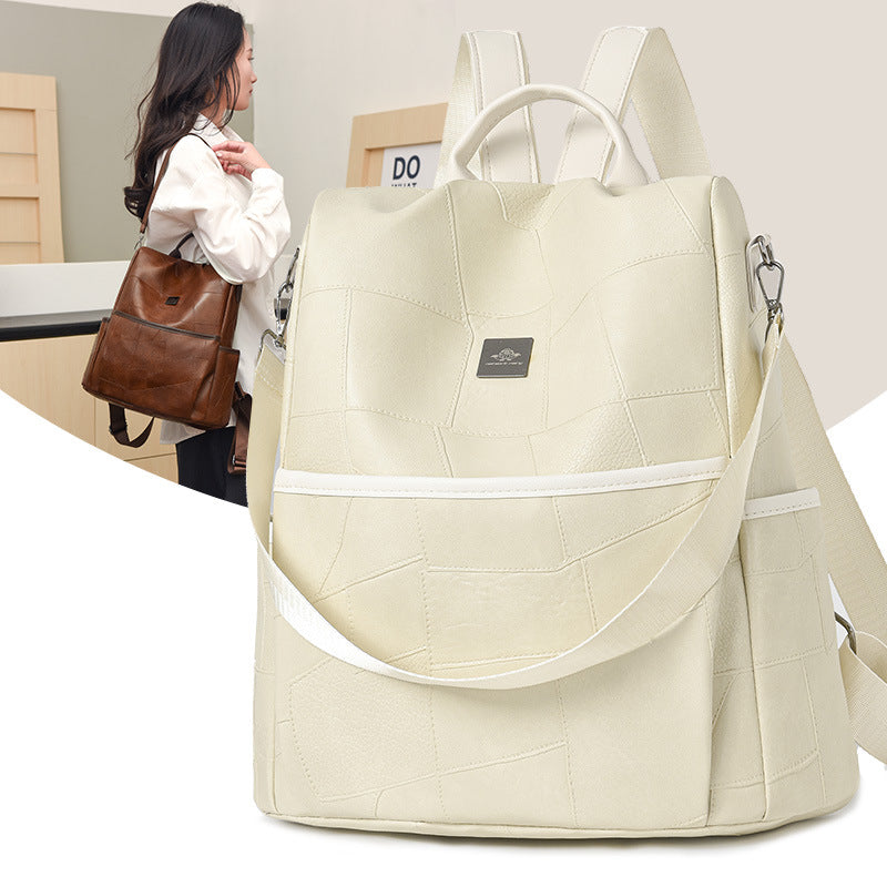 KFX-5097789 Trendy Soft-Textured Crossbody Backpack for Women - Versatile Everyday Use in Black, White, and Brown