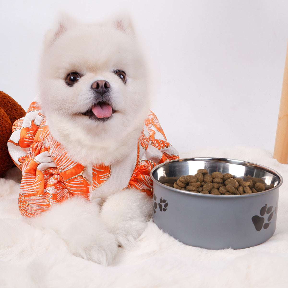 KFX-5101501 Large Capacity Stainless Steel Dog Bowl - Anti-Tumble Design for Cats