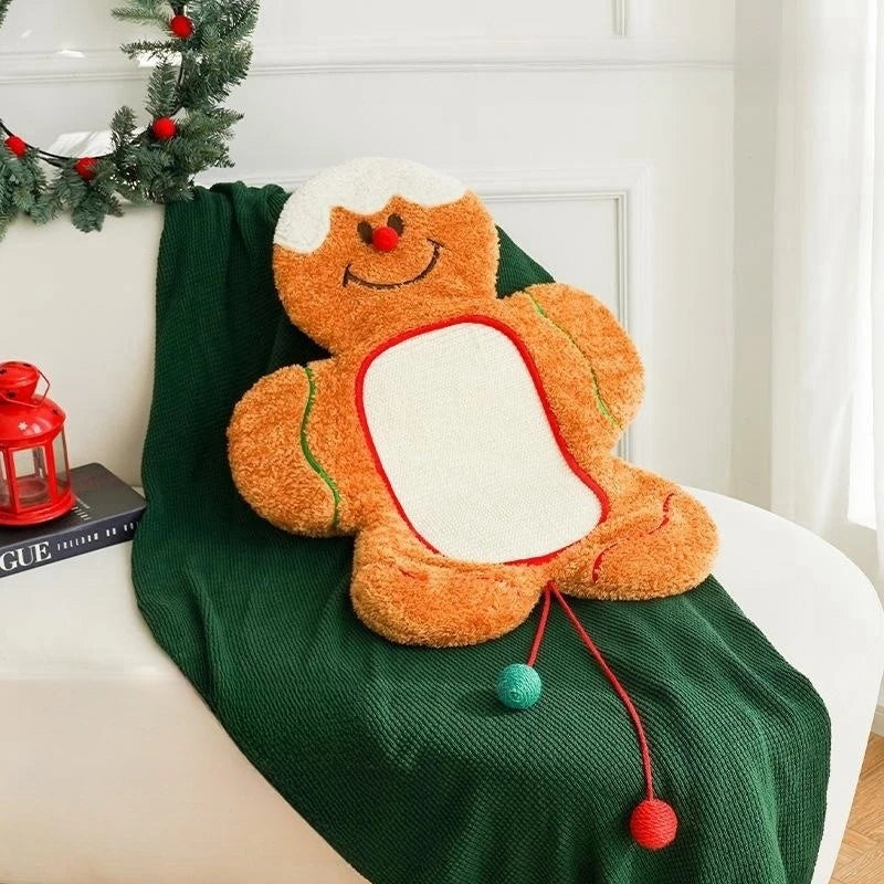 KFX-5103165 Gingerbread Man Pet Mat - Warm Acrylic Fiber Cushion for Dogs and Cats, 55x73cm