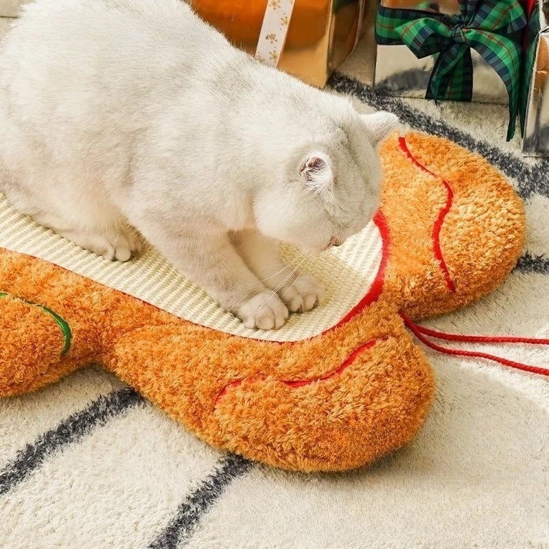 KFX-5103165 Gingerbread Man Pet Mat - Warm Acrylic Fiber Cushion for Dogs and Cats, 55x73cm